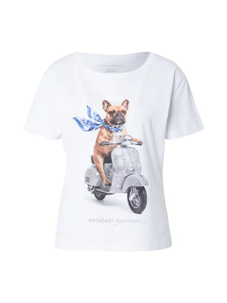 EINSTEIN & NEWTON Tricou albastru / maro deschis / negru alb