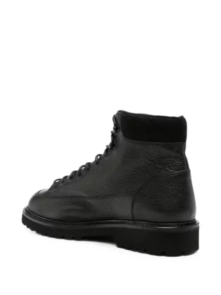 Cizme scurte Common Projects cu șireturi din piele negru
