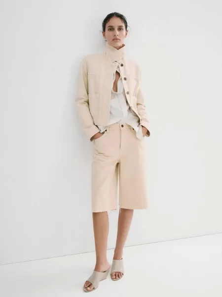 Джинсовые шорты Mango желтые