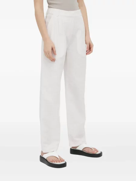 Pantaloni Samsøe Samsøe plisate alb