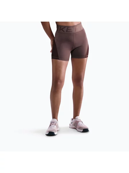 Pantaloni scurți pentru femei Nike Pro Sculpt High Waisted 5" Biker tattoo/burgundy crush/white alb