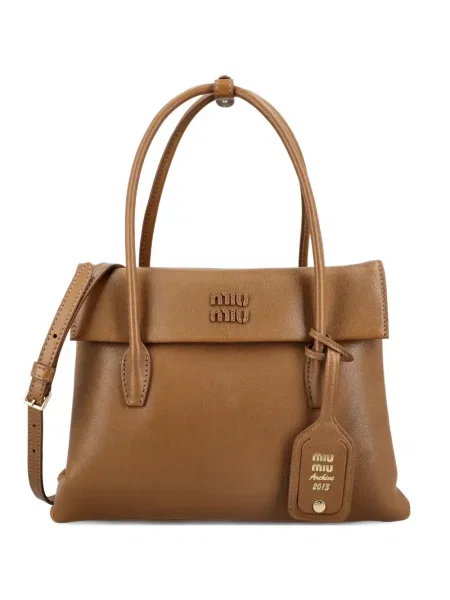 Geanta de piele Miu Miu din piele maro