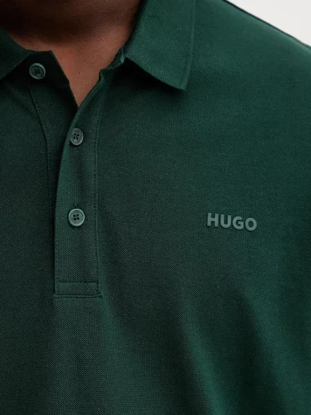 Однотонное поло Hugo синее