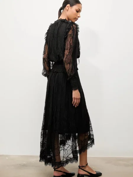 Fustă midi Answear.lab până la genunchi negru