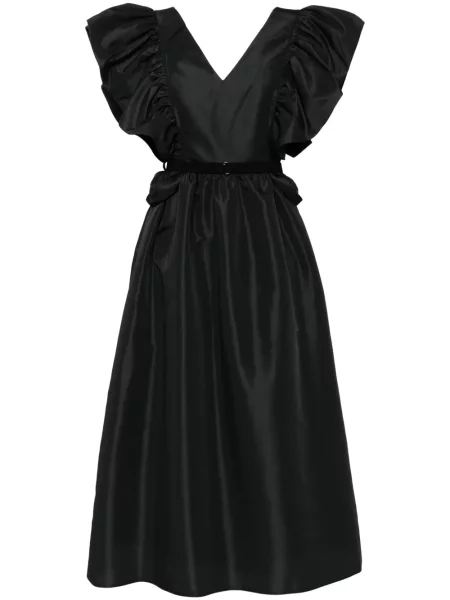 Rochie midi Saiid Kobeisy cu volane până la genunchi de costum negru