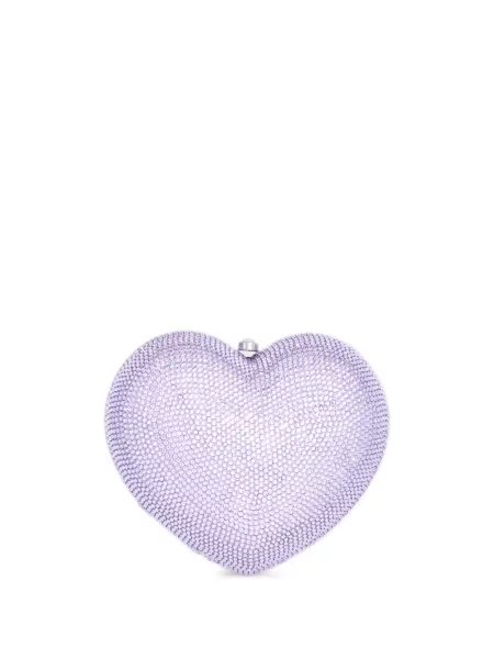 Geantă Judith Leiber cu motiv cu inimi violet