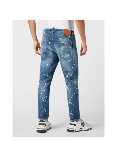 Jeansy Philipp Plein z 5 kieszeniami niebieskie