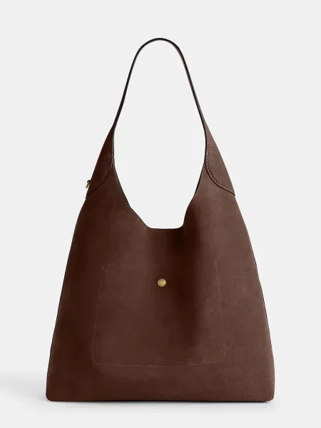 Coach geantă shopper pentru femei din piele întoarsă Brooklyn Shoulder Bag 39 maro
