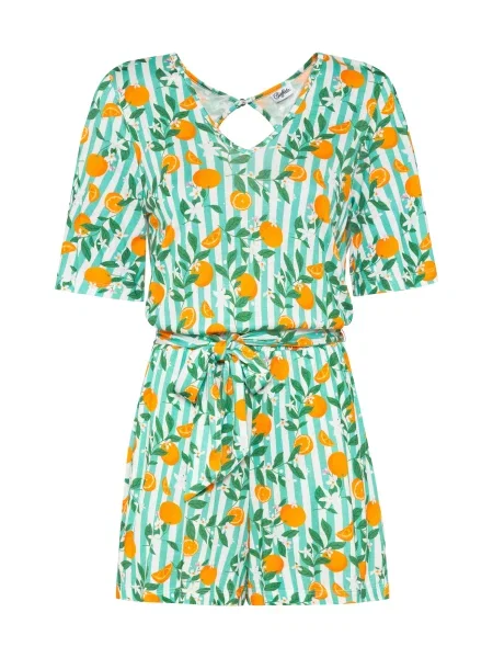 BUFFALO Salopeta verde mentă / verde iarbă / portocaliu mandarină / murdar alb