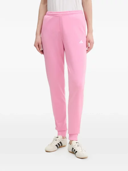 Komplet dresowy Adidas koronkowy sznurowany w paski różowy