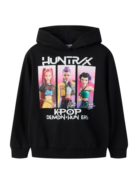 NAME IT Μπλούζα φούτερ NKFadis πράσινο / ανοικτό ροζ / μαύρο λευκό