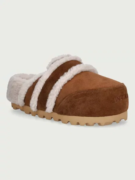 Inuikii șlapi pentru femei din piele întoarsă Cozy Loafer maro