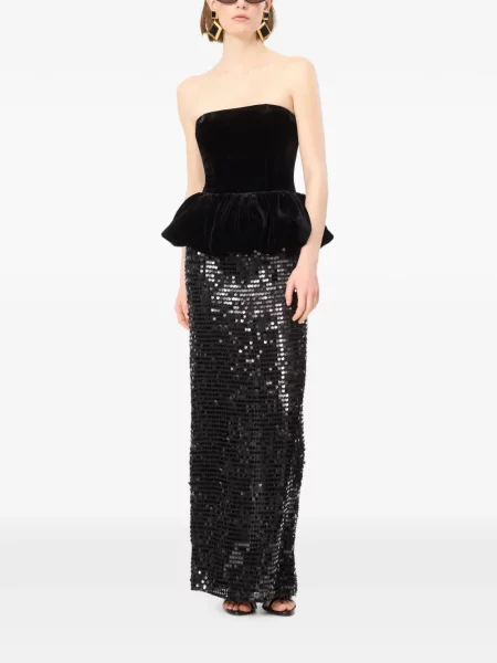 Rochie maxi Rotate Birger Christensen cu paiete negru