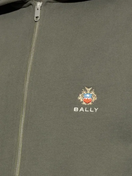 Hanorac cu glugă Bally cu broderie verde