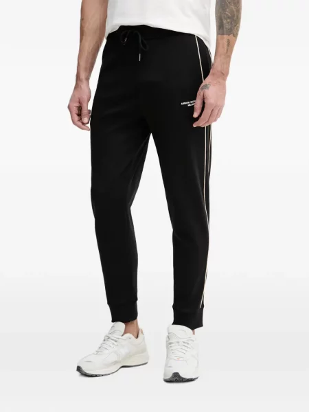 Pantaloni Armani Exchange cu imagine alergare negru
