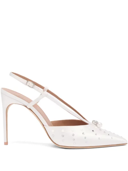 Pantofi cu toc Malone Souliers cu perle alb