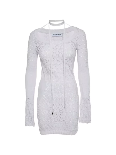 Rochie mini The Attico tricotate alb