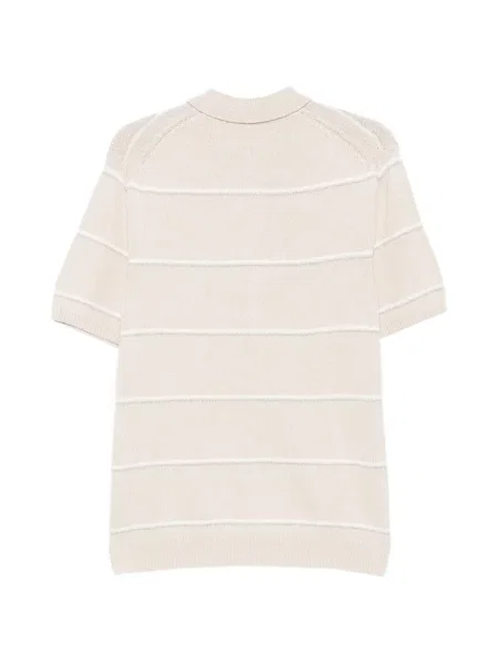 Tricou polo Eleventy cu dungi tricotate