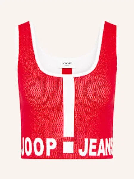 Joop Jeans Top Kobiety Sztuczne włókno jednolity M czerwony
