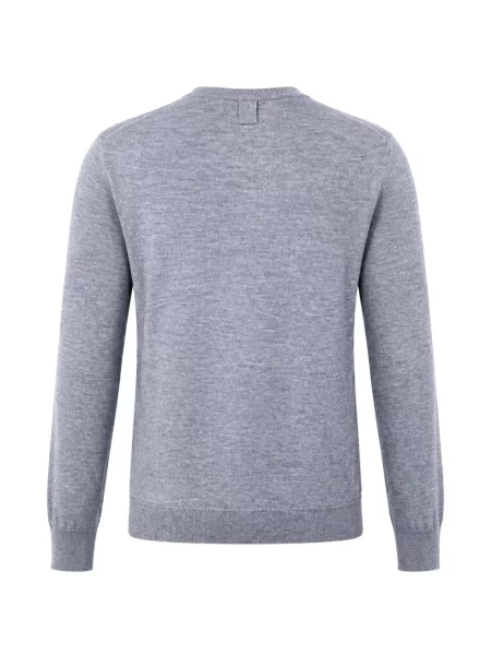 Sweter Billionaire wełniany z dekoltem w serek szary