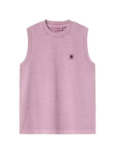 Top Carhartt Wip fără mâneci cu autograf roz