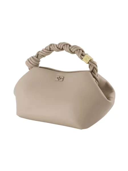 Torebka crossbody Ganni z klapami beżowa