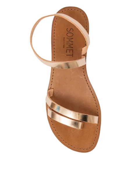 Sandale Sommet din piele auriu