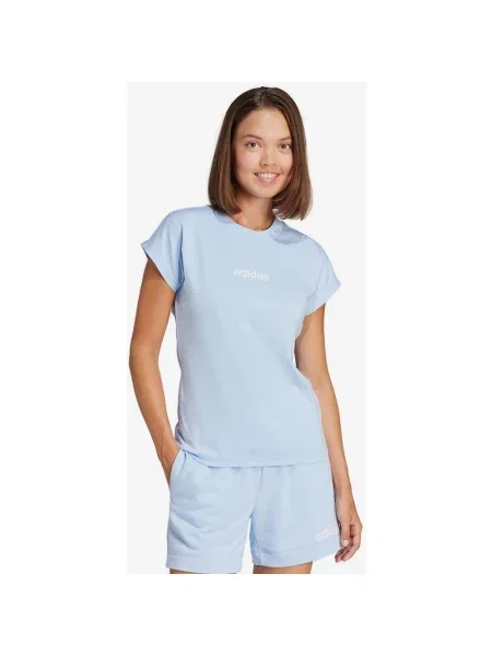 Koszulka adidas Essentials Linear krótki rękaw jasnoniebieska XS niebieska