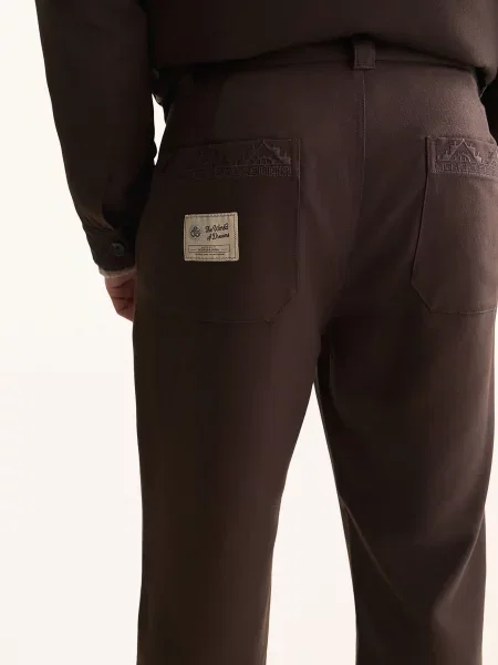 Scotch & Soda Chino Kalhoty Harper Volný Střih S Zužujícími Se Nohavicemi tmavě hnědá