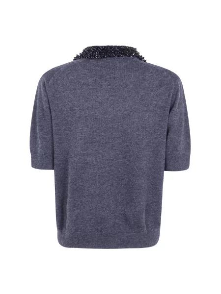 Sweter Semicouture z dekoltem w serek szary