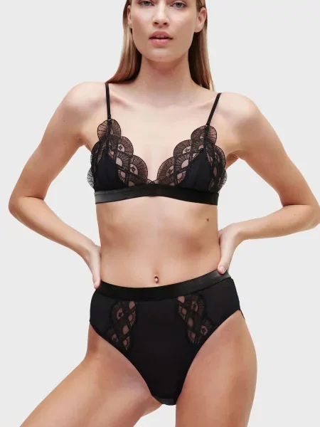 Вишитий бюстгальтер Karl Lagerfeld чорний