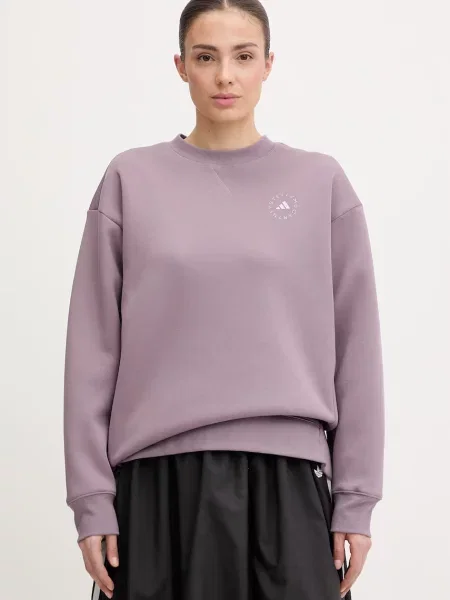Adidas by Stella McCartney bluza z bawełną fioletowa