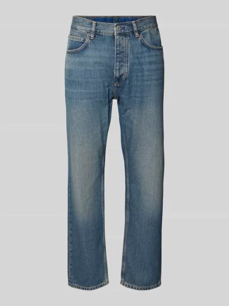 Jeansy o kroju straight fit z czystej bawełny model JONAH' Hugo Blue niebieskie