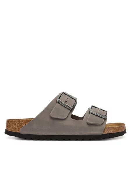 Birkenstock usnjene japonke Arizona FL SFB siva