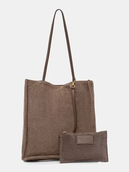 Answear.LAB torebka zamszowa brązowa