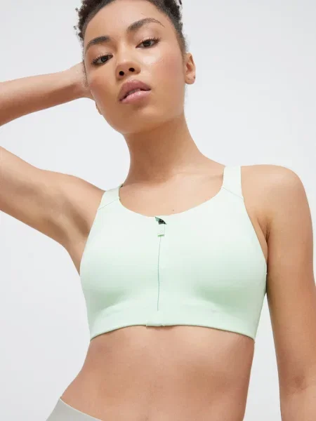 Спортен сутиен adidas Performance Luxe с изчистен дизайн зелено