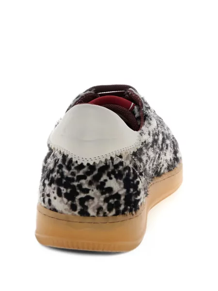 Sneakerși Voile Blanche din piele cu imagine cu model leopard negru