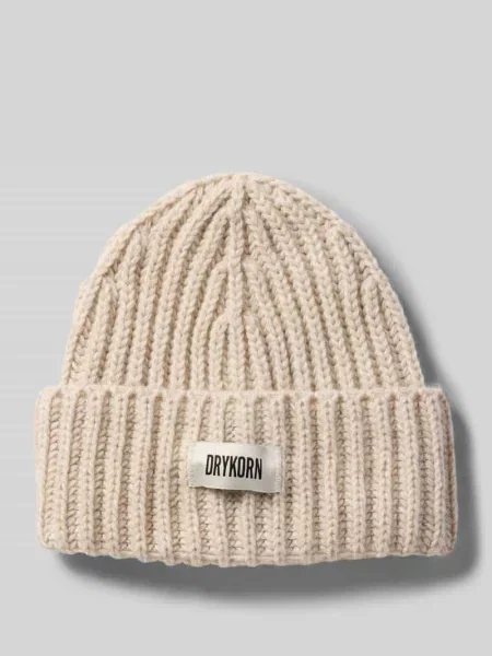 Czapka beanie z dodatkiem wełny z alpaki model ‘EANI’ Drykorn beżowa