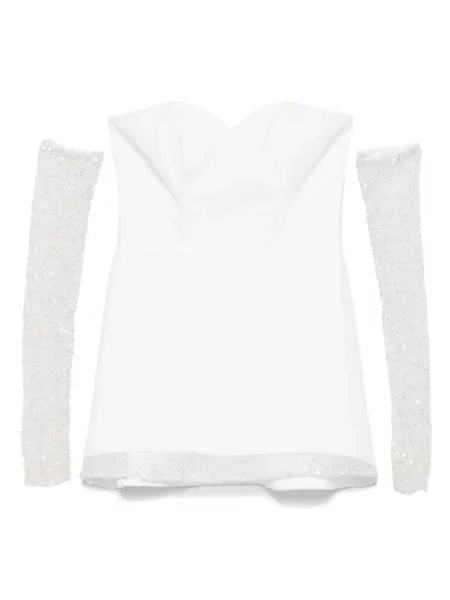 Rochie Vestiaire D'un Oiseau Libre cu umerii deschiși de costum alb