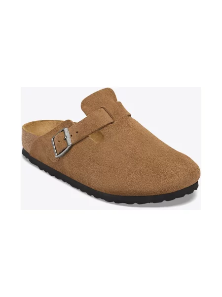 Klapki Birkenstock skórzane brązowe
