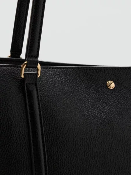 Torba shopper z podwójnym uchwytem Kobieta uniwersalny MANGO czarny