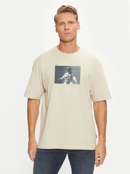 BOSS ORANGE Tricou Astronaut | Relaxed fit bej