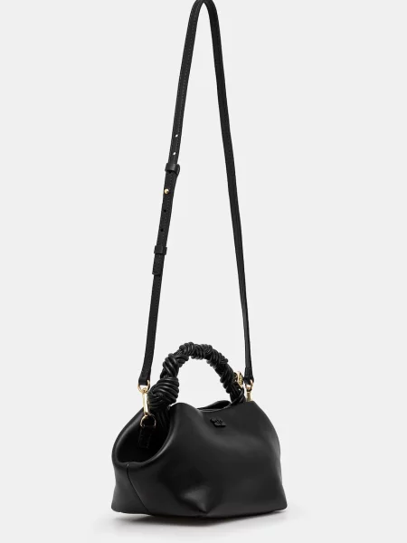 Geanta de piele Ganni din piele negru