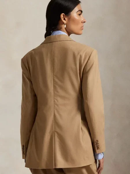 Polo Ralph Lauren marynarka z dodatkiem wełny jednorzędowa gładka brązowy