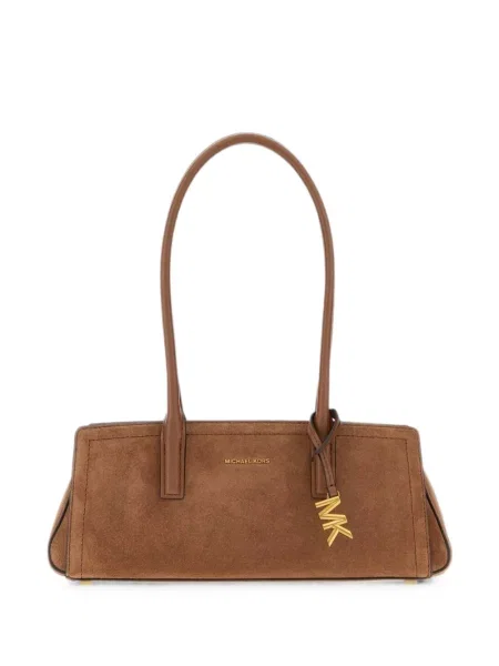 Geantă Michael Michael Kors cu imagine din piele de căprioară negru