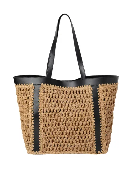 TATUUM Torba za na plažo bež črna