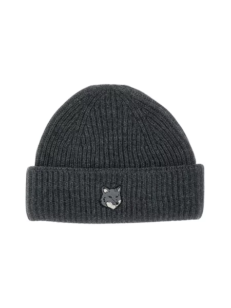 Czapka Maison Kitsune wełniana szara