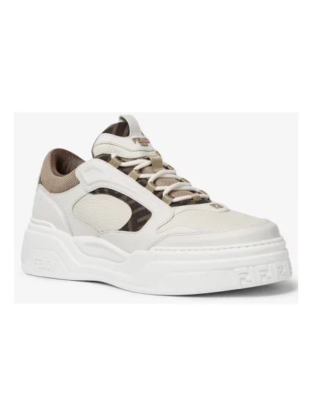 Sneakersy Fendi skórzane beżowe