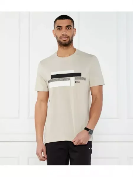 BOSS GREEN Tricou Glamping | Relaxed fit bej