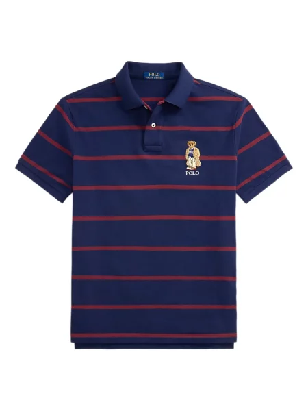 Șapcă Polo Ralph Lauren din fleece cu dungi cu volane albastru